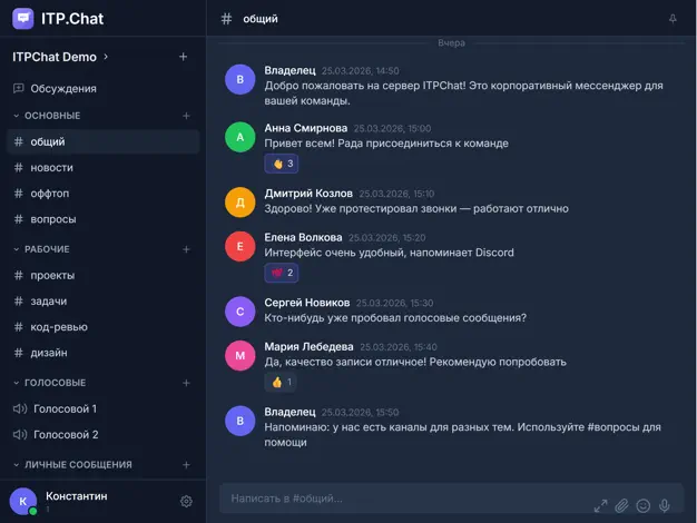 Канал общения с командой